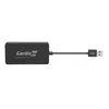 A black Carlinkit adapter with a USB cable and connector, presented on a white background. Produktbild-Vorschau