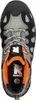 Top-down view of a black and gray RUNNEX® S1-Sicherheitshalbschuhe LightStar shoe with orange accents. Anteprima dell’immagine prodotto