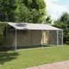 Cuccia per cani con tetto e porta Grigio 4x2x2 m Acciaio Anteprima dell’immagine prodotto 3