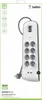 The image shows the packaging of a Belkin Surge Plus USB Surge Protector. Produktbild-Vorschau