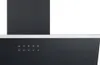 A close-up view of the control panel of a black range hood. Produktbild-Vorschau