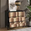 Commode Vicco Eliza noir/chêne 80x81.2cm avec 3 tiroirs, Voir les images du produit 6