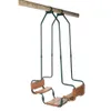 Swing King Doppelsitzschaukel Grün und Braun Rundhaken Produktbild-Vorschau 1