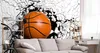Muralo netkaná tapeta BASKETBALL prasknutá nástenná Náhľad obrázku produktu 7