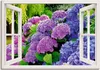 ARTland Leinwandbild fensterblick Hortensien im Garten Produktbild-Vorschau 1