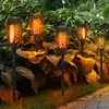 12er Set LED Solarleuchten, schwarz, Feuereffekt, H 51 cm Produktbild-Vorschau 2