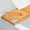 Ausziehbare Badewannenablage aus Bambus verstellbares Produktbild-Vorschau 4