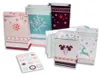 A collection of festive advent calendar bags with various winter-themed designs. Produktbild-Vorschau