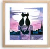 Gerahmtes Poster - Rahmen in heller Eiche - Katzen Dach Produktbild-Vorschau 1