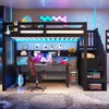 Flieks Etagenbett 90x200cm mit Led, Hochbett mit Produktbild-Vorschau 2