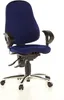 A blue office chair with a silver base and black armrests, shown against a white background. Náhľad obrázku produktu
