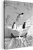 MuchoWow® - Leinwandbilder - Pinguine - Vintage - Tiere - Produktbild-Vorschau 1