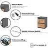 A collage of images and text highlighting the features of a nightstand. Produktbild-Vorschau