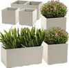 Doniczka Lamela | Karo | 40cm | beżowy beton Podgląd zdjęcia produktu 3