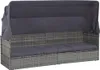 vidaXL Lit de jardin avec baldaquin Gris 205×62 cm Poly Voir les images du produit 7