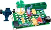 A close-up shot of a green energy science kit with various components connected on a green grid base. Podgląd zdjęcia produktu