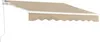 A beige retractable awning with a white frame and a crank mechanism is shown against a white background. Anteprima dell’immagine prodotto