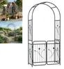 XINZI Gartenbogen mit Tür, Metall Rosenbogen Rankhilfe mit Produktbild-Vorschau 1