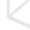 A close-up of the corner of a white metal table frame. Produktbild-Vorschau
