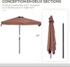 Outsunny Demi parasol - parasol de balcon 5 entretoises Voir les images du produit 6