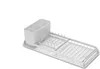 A white dish rack with a utensil holder on a white background. Podgląd zdjęcia produktu