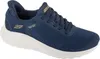 A single blue Skechers sneaker with a white sole is shown against a white background. Produktbild-Vorschau