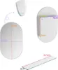 Diagrams and measurements of an oval mirror cabinet and a glass shelf. Podgląd zdjęcia produktu