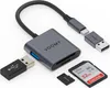 A VOOMY 3-in-1 USB-C card reader is shown with a USB-A port, an SD card, and a microSD card. Produktbild-Vorschau