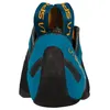 Schnür-Kletterschuh "Finale" von La Sportiva; in Blau und Schwarz mit gelben Akzenten; Rückansicht. Produktbild-Vorschau