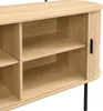 A close-up view of a wooden sideboard with shelves and a sliding door. Anteprima dell’immagine prodotto