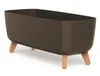 A brown planter with wooden legs on a white background. Náhled obrázku produktu