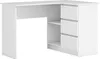 A white corner desk with drawers and shelves. Produktbild-Vorschau
