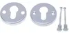 Two silver-colored keyhole escutcheons and two silver screws are shown against a white background. Náhľad obrázku produktu