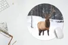 MuchoWow® Mauspad Mousepad Rotwild - Schnee - Winter 50x50 Produktbild-Vorschau 5