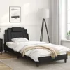 CLORIS Bettgestell mit LED Schwarz 90x200 cm Kunstleder Produktbild-Vorschau 3