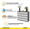 Commode gris anthracite / blanc mat à 8 tiroirs – Buffet Voir les images du produit 7