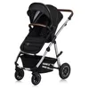 A black and silver stroller on a white background. Produktbild-Vorschau