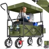 KESSER® Bollerwagen faltbar mit Dach Handwagen Produktbild-Vorschau 1