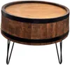 Tavolino da salotto a botte, rotondo da 51 cm, in legno di Anteprima dell’immagine prodotto 1