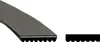 A ribbed belt is shown from the side and a cross-section of the belt's teeth. Produktbild-Vorschau
