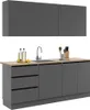 A modern kitchen unit with upper cabinets and a countertop with a sink and faucet. Náhľad obrázku produktu