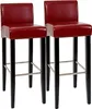 2er-Set Barhocker Barstuhl N25, Leder, 102x44x37 cm  rot Produktbild-Vorschau 1