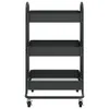 3-Etagen-Wagen Schwarz 43x34x79 cm Stahl Produktbild-Vorschau 3