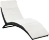 vidaXL Bain de soleil pliable avec support Poly rotin noir Voir les images du produit 1