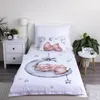 A child's bed with bedding featuring a teddy bear design. Náhľad obrázku produktu
