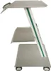 A side view of a white trolley with a green stripe. Náhled obrázku produktu