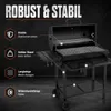 Kohlegrill, Grillwagen, mit Deckel, Thermometer und Kamin, Produktbild-Vorschau 7