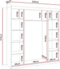 A diagram showing the dimensions of a wardrobe. Produktbild-Vorschau