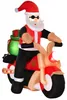HOMCOM Nafukovací Santa Claus na motocykli, 165 cm, darček Náhľad obrázku produktu 1