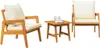 vidaXL Bistro set s polštáři, 3 ks, hnědý, masivní akáciové Náhled obrázku produktu 1